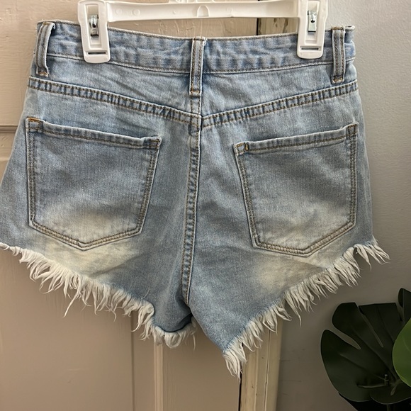 Shein Blue Distressed Jean Shorts - Picture 2 of 2